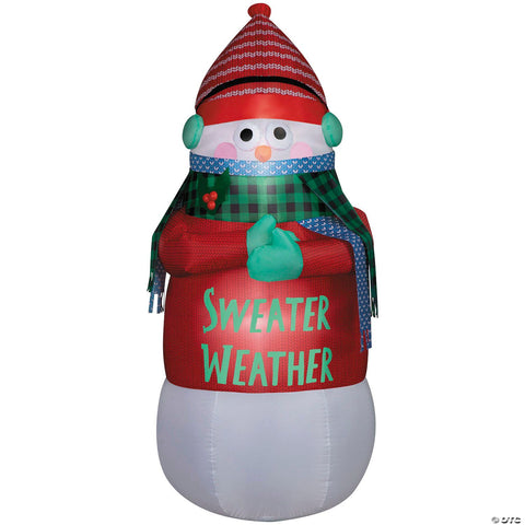 6 Ft. Airblown® Inflatable Animated Shivering Sweater Weather Snowman Christmas Outdoor Yard Decoration