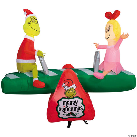 5 Ft. 4" Airblown® Inflatable Dr. Seuss™ How the Grinch Stole Christmas Grinch & Cindy Teeter Totter Outdoor Decoration