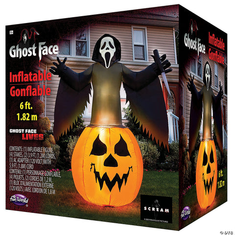 6' Scream Pumpkin Inflatable - AU Adapter | Horror-Shop.com