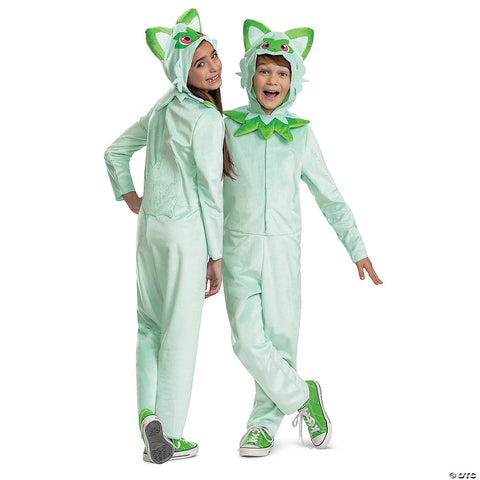 Kids Classic Pokémon® Sprigatito Hooded Jumpsuit Costume - Small -6