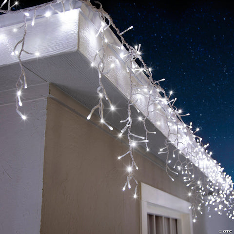<html>10 Ft. Lightshow<sup>®</sup> Strands of Magic™ Tangle-Free Cool White LED Light Icicle String Christmas Outdoor Yard Decoration</html> | Horror-Shop.com