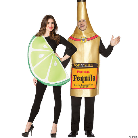 Tequila Bottle & Lime Slice Couple Costume