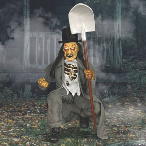 Crouching Grave Digger Animated Prop