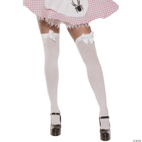 Nylon Thigh-Highs with Bow