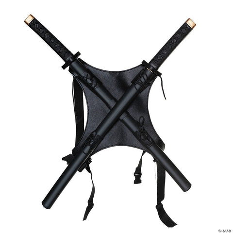 Adults Classic Ninja Backpack with 30" Katanas Costume Accessory
