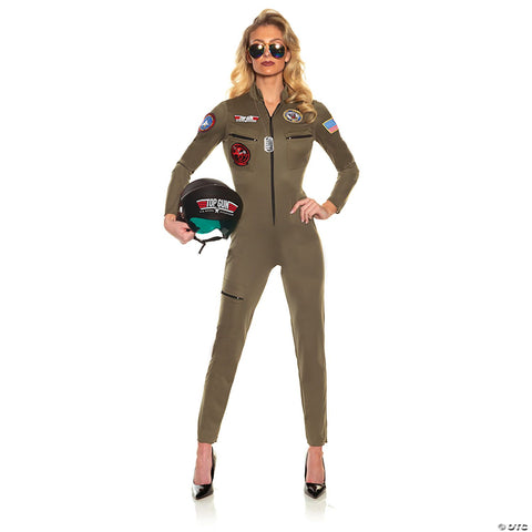 Women's US Navy™ TOP GUN™ Pilot Jumpsuit Costume - Small 4-6
