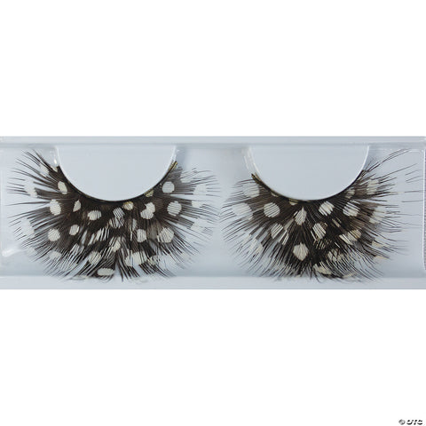 Eyelash Feather Dot Black/White