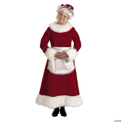 Women’s Burgundy Velvet Mrs. Claus Dress Costume - XXL