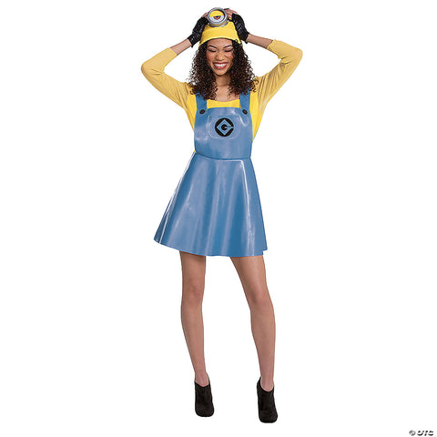 Women's Deluxe Minions™ Stuart Costume -  12-14 | Horror-Shop.com