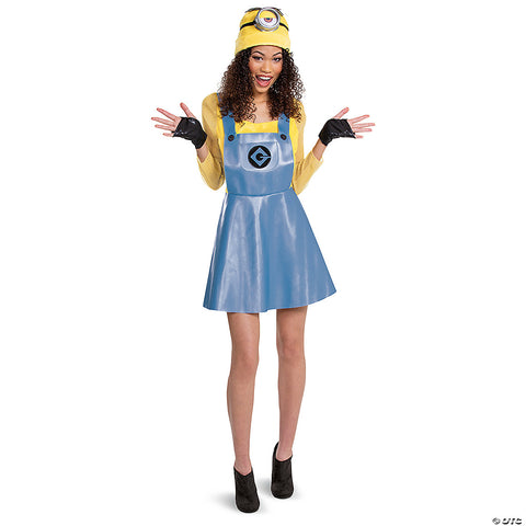 Women's Deluxe Minions™ Stuart Costume -  12-14 | Horror-Shop.com
