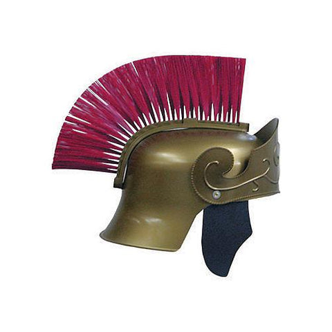 Gold Roman Helmet with Brush | Horror-Shop.com