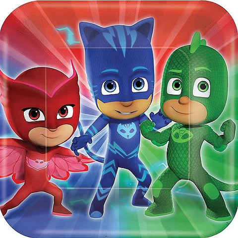 9" PJ Masks Square Plates - Pack of 8