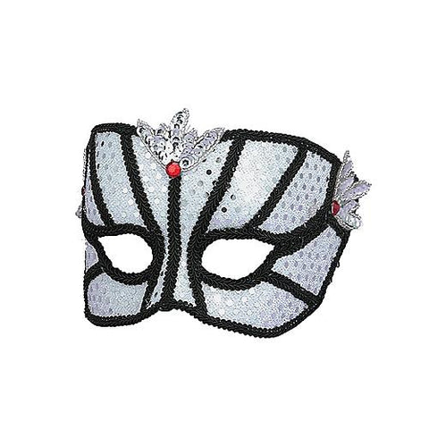 Women's Silver & Black Venetian Mask