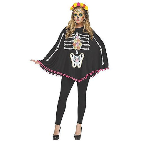 Women's Poncho Day of Dead