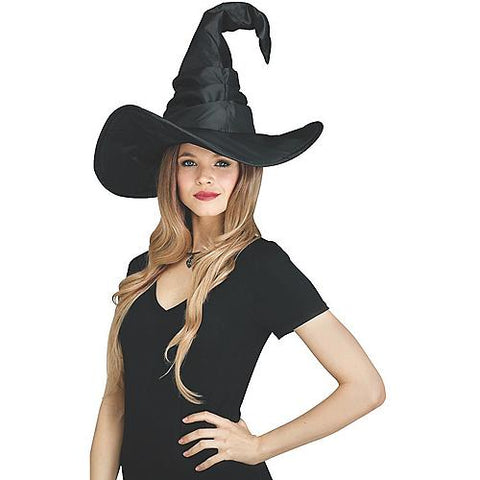 Curved Cone Witch Hat - Black