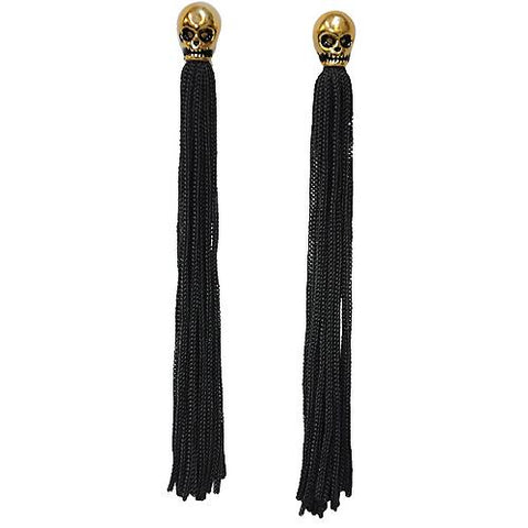 Metal Skull Tassel Earrings