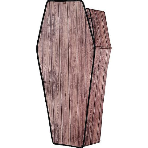 60-Inch Wood-Look Halloween Coffin Prop with Lid