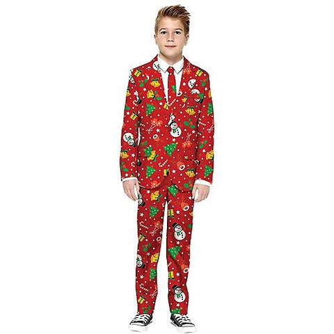 Boy's Red Icon Christmas Suit