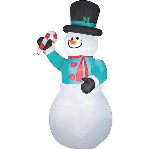 Airblown Snowman with Candy Cane Inflatable