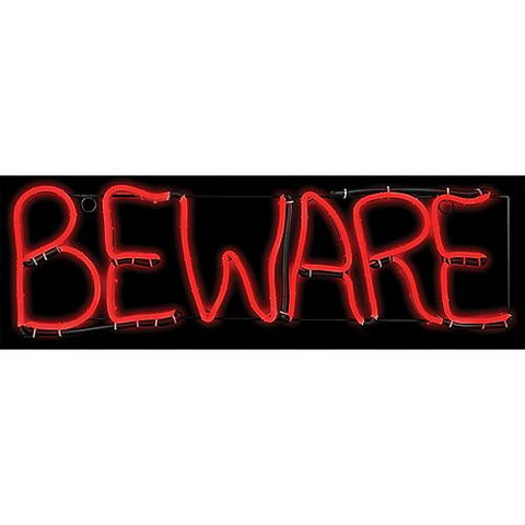 Beware Short Circuit "Light Glo" LED Neon Sign