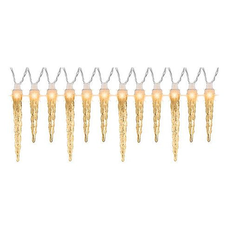 Synchronized White Icicle String Lights 12-Count