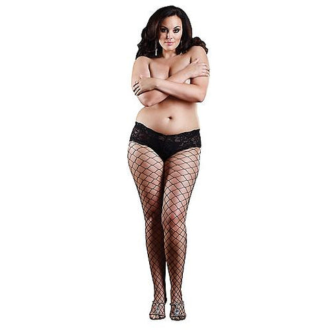 Plus Size Fence Net Boy Short Pantyhose