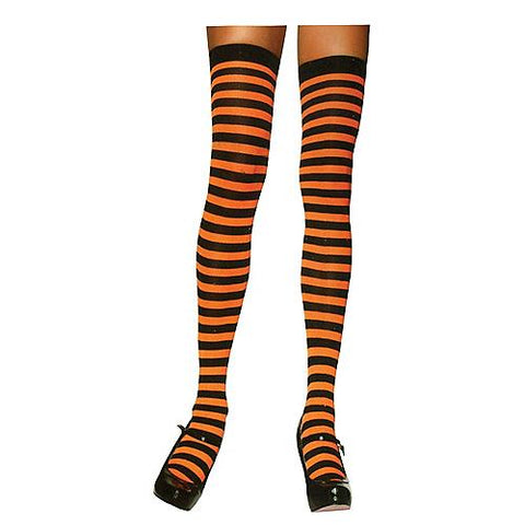 Nylon Striped Thigh-High Stockings | Horror-Shop.com