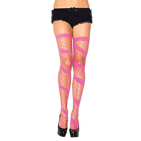 Neon Diamond Net Thigh-Highs | Horror-Shop.com