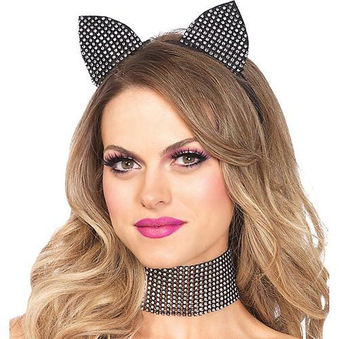 Rhinestone Cat Ears & Choker