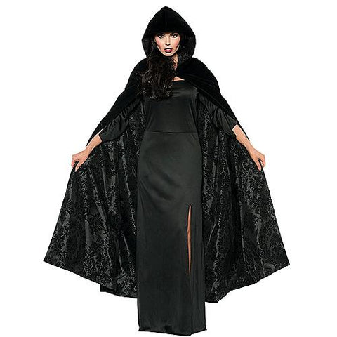 Deluxe Velvet & Satin Flocked Cape | Horror-Shop.com