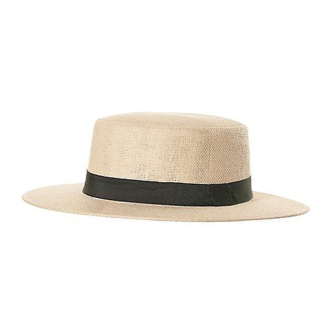 Straw Hat with Black Band - Adult